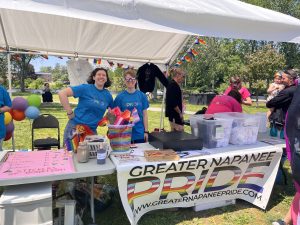 Volunteers at Napanee Pride table